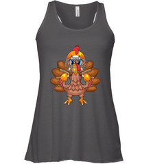 Cool Turkey Football Feathers Funny Thanksgiving Sports Gift Women's Racerback Tank Women's Racerback Tank - HHHstores