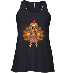 Cool Turkey Football Feathers Funny Thanksgiving Sports Gift Women's Racerback Tank Women's Racerback Tank - HHHstores