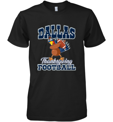 Dallas Thanksgiving Day Funny Turkey Playing Texas Football Premium T Shirt Men's Premium T-Shirt Men's Premium T-Shirt / Black / XS Men's Premium T-Shirt - HHHstores
