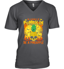 In A World Of Pumpkin Be A Pineapple Skull Halloween Funny Men's V-Neck Men's V-Neck - HHHstores
