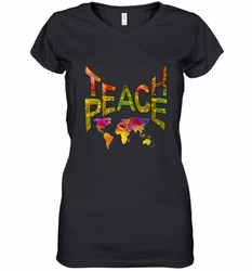 Teach Peace  prime Tshirt Nadine May Women's V-Neck T-Shirt