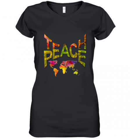 Teach Peace  prime Tshirt Nadine May Women's V-Neck T-Shirt Women's V-Neck T-Shirt / Black / S Women's V-Neck T-Shirt - HHHstores