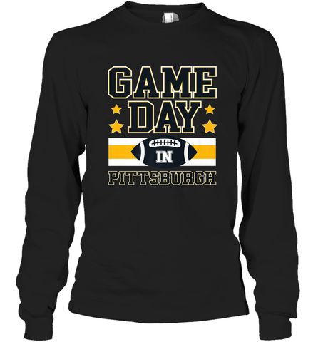 NFL Pittsburgh PA. Game Day Football Home Team Long Sleeve T-Shirt Long Sleeve T-Shirt / Black / S Long Sleeve T-Shirt - HHHstores