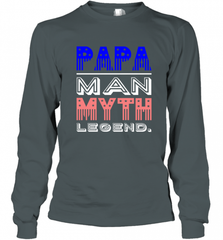 Papa Man Myth Legend Father's Day Dad Veteran Long Sleeve T-Shirt Long Sleeve T-Shirt - HHHstores