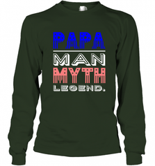 Papa Man Myth Legend Father's Day Dad Veteran Long Sleeve T-Shirt Long Sleeve T-Shirt - HHHstores