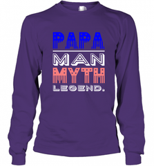 Papa Man Myth Legend Father's Day Dad Veteran Long Sleeve T-Shirt Long Sleeve T-Shirt - HHHstores