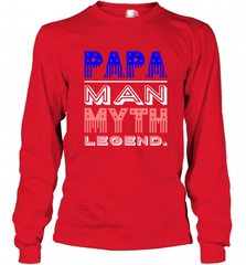 Papa Man Myth Legend Father's Day Dad Veteran Long Sleeve T-Shirt Long Sleeve T-Shirt - HHHstores
