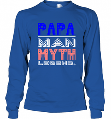 Papa Man Myth Legend Father's Day Dad Veteran Long Sleeve T-Shirt Long Sleeve T-Shirt - HHHstores