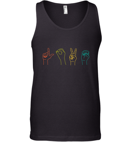 Love ASL Sign language Alphabet Valentines Day Gift idea Men's Tank Top Men's Tank Top / Black / XS Men's Tank Top - HHHstores