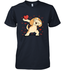 Dog Dabbing Heart For Valentine's Day Art Graphics Gift Men's Premium T-Shirt Men's Premium T-Shirt - HHHstores