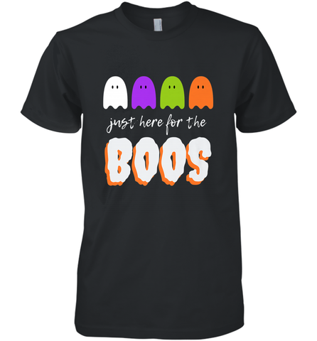 Just Here For The Boos Shirt Funny Halloween Drinking Men's Premium T-Shirt Men's Premium T-Shirt / Black / XS Men's Premium T-Shirt - HHHstores