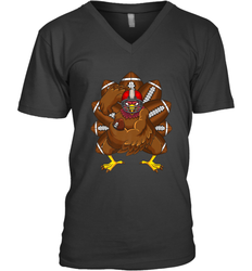 Cool Turkey Football Feathers Funny Thanksgiving Sports Men's V-Neck