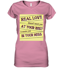 Real love funny quotes for valentine (2) Women's V-Neck T-Shirt Women's V-Neck T-Shirt - HHHstores