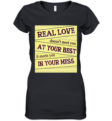 Real love funny quotes for valentine (2) Women's V-Neck T-Shirt Women's V-Neck T-Shirt - HHHstores