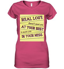 Real love funny quotes for valentine (2) Women's V-Neck T-Shirt Women's V-Neck T-Shirt - HHHstores