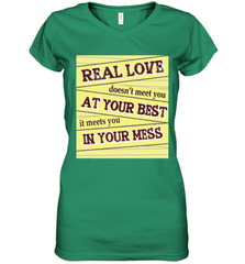 Real love funny quotes for valentine (2) Women's V-Neck T-Shirt Women's V-Neck T-Shirt - HHHstores
