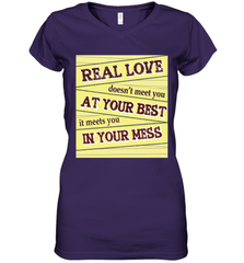 Real love funny quotes for valentine (2) Women's V-Neck T-Shirt Women's V-Neck T-Shirt - HHHstores
