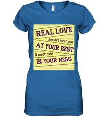 Real love funny quotes for valentine (2) Women's V-Neck T-Shirt Women's V-Neck T-Shirt - HHHstores