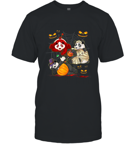 Panda Happy Halloween T shirt Cute Mummy Witch Pumpkin Men's T-Shirt Men's T-Shirt / Black / S Men's T-Shirt - HHHstores