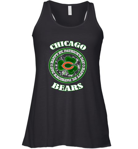 NFL Chicagi Bears Logo Happy St Patrick's Day Women's Racerback Tank Women's Racerback Tank / Black / XS Women's Racerback Tank - HHHstores