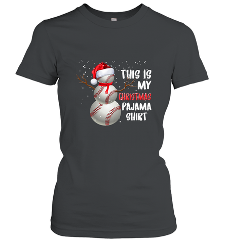 Baseball Snowman Christmas This is my Christmas Pajama Women's T-Shirt Women's T-Shirt / Black / S Women's T-Shirt - HHHstores