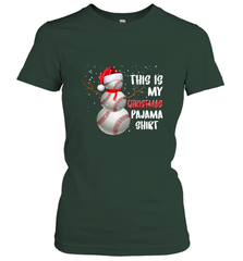 Baseball Snowman Christmas This is my Christmas Pajama Women's T-Shirt Women's T-Shirt - HHHstores