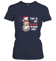 Baseball Snowman Christmas This is my Christmas Pajama Women's T-Shirt