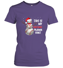 Baseball Snowman Christmas This is my Christmas Pajama Women's T-Shirt Women's T-Shirt - HHHstores