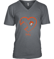 Oklahoma State Cowboys Football Inside Heart  Team Men's V-Neck Men's V-Neck - HHHstores