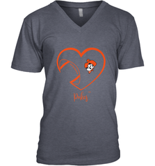 Oklahoma State Cowboys Football Inside Heart  Team Men's V-Neck Men's V-Neck - HHHstores