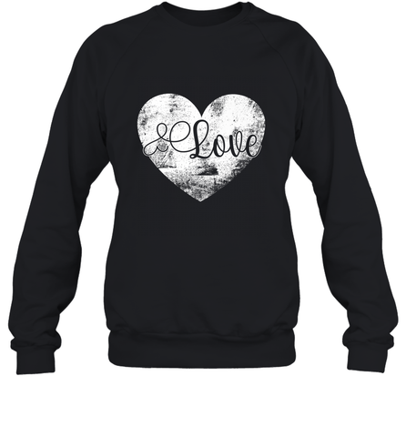 Love Valentines Day Heart Vintage Gift For Men Women Crewneck Sweatshirt Crewneck Sweatshirt / Black / S Crewneck Sweatshirt - HHHstores