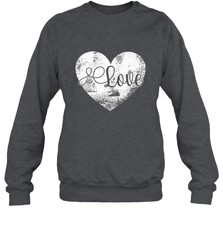 Love Valentines Day Heart Vintage Gift For Men Women Crewneck Sweatshirt Crewneck Sweatshirt - HHHstores