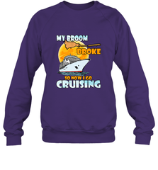 My broom broke so now i go cruising halloween witch Crewneck Sweatshirt Crewneck Sweatshirt - HHHstores