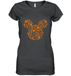 Disney Mickey Mouse Halloween Silhouette Women's V-Neck T-Shirt