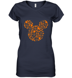 Disney Mickey Mouse Halloween Silhouette Women's V-Neck T-Shirt