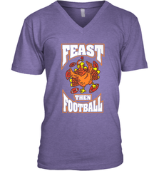 Funny Thanksgiving Turkey Feast Than Football Men's V-Neck Men's V-Neck - HHHstores
