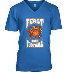 Funny Thanksgiving Turkey Feast Than Football Men's V-Neck Men's V-Neck - HHHstores