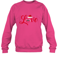 NFL San Francisco 49ers Logo Christmas Santa Hat Love Heart Football Team Crewneck Sweatshirt Crewneck Sweatshirt - HHHstores