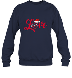 NFL San Francisco 49ers Logo Christmas Santa Hat Love Heart Football Team Crewneck Sweatshirt