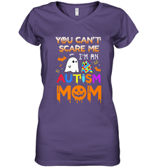 You Can't Scare Me I'm An Autism Mom Ghost Awareness Funny Women's V-Neck T-Shirt Women's V-Neck T-Shirt - HHHstores