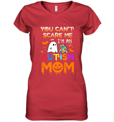 You Can't Scare Me I'm An Autism Mom Ghost Awareness Funny Women's V-Neck T-Shirt Women's V-Neck T-Shirt - HHHstores