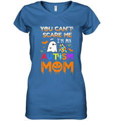 You Can't Scare Me I'm An Autism Mom Ghost Awareness Funny Women's V-Neck T-Shirt Women's V-Neck T-Shirt - HHHstores