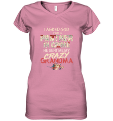God sent me crazy grandma Women's V-Neck T-Shirt Women's V-Neck T-Shirt - HHHstores