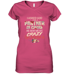 God sent me crazy grandma Women's V-Neck T-Shirt Women's V-Neck T-Shirt - HHHstores