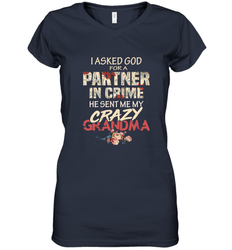 God sent me crazy grandma Women's V-Neck T-Shirt