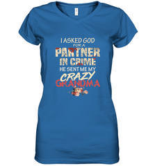 God sent me crazy grandma Women's V-Neck T-Shirt Women's V-Neck T-Shirt - HHHstores