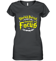 Hocus Pocus Everybody Focus Halloween Teacher Or Student Women's V-Neck T-Shirt Women's V-Neck T-Shirt - HHHstores