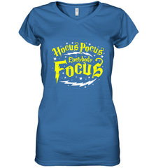 Hocus Pocus Everybody Focus Halloween Teacher Or Student Women's V-Neck T-Shirt Women's V-Neck T-Shirt - HHHstores