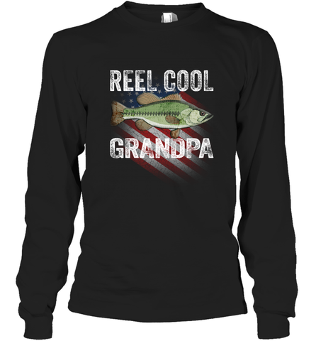 REEL COOL GRANDPA Long Sleeve T-Shirt Long Sleeve T-Shirt / Black / S Long Sleeve T-Shirt - HHHstores