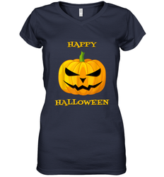 Happy Halloween Scary Pumpkin Tee Women's V-Neck T-Shirt